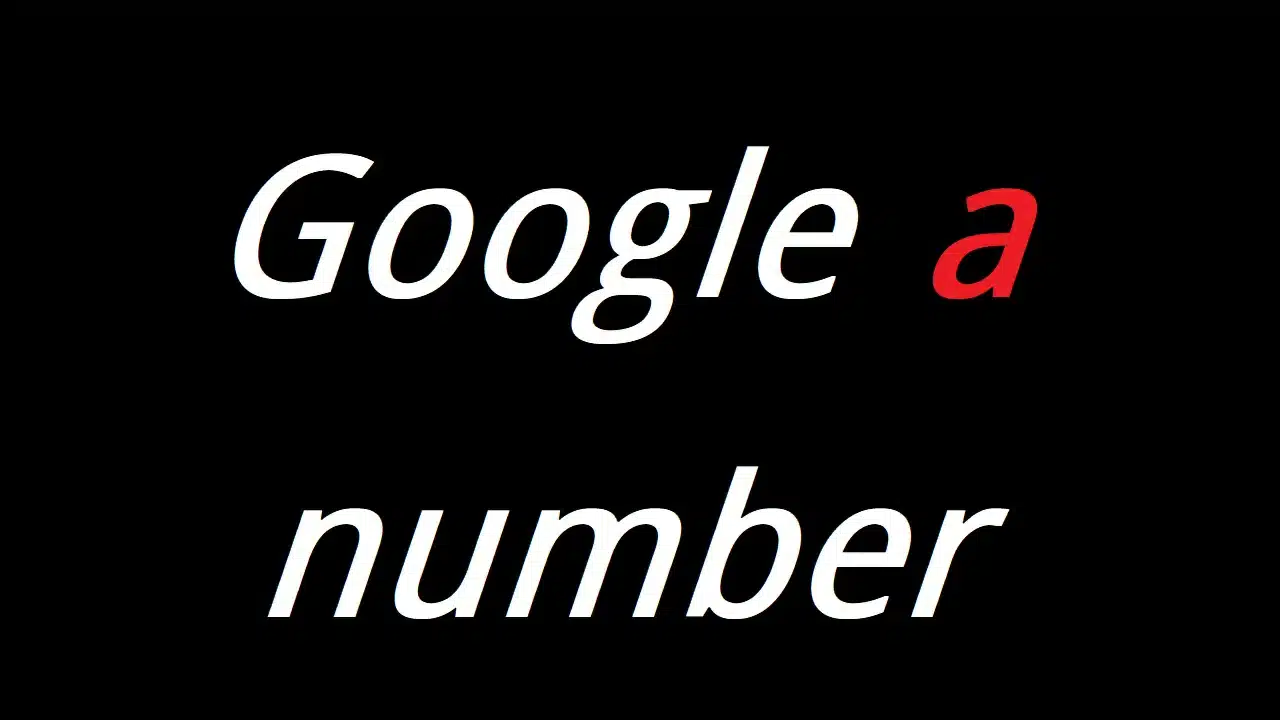 Google a number