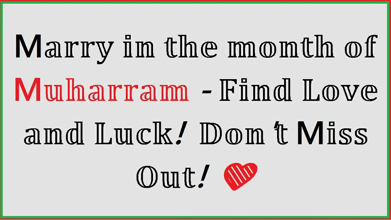 marry in the month of Muharram